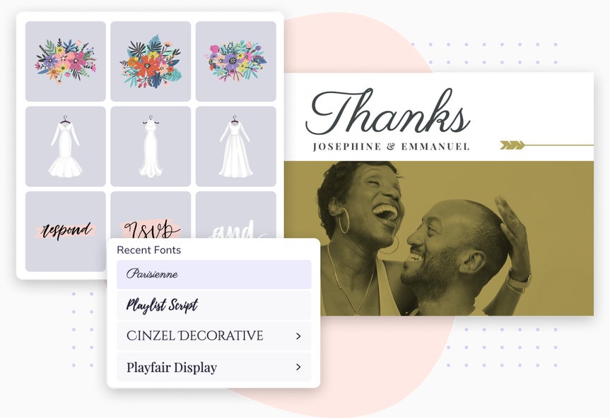 thank you card fonts and graphics