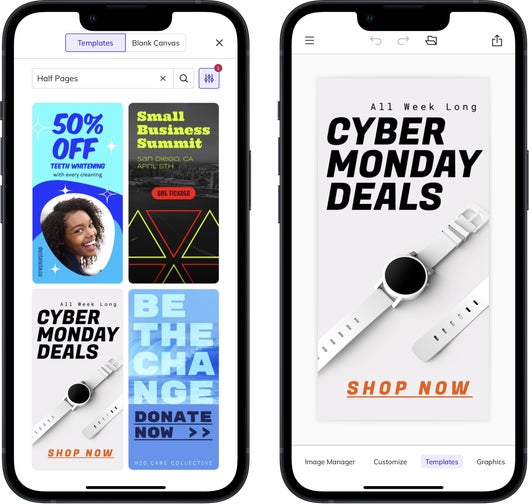 Mobile app banner ad templates by BeFunky