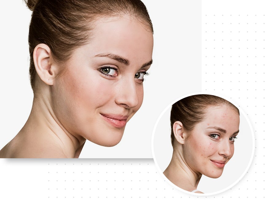 Picture of woman with touch up tools applied